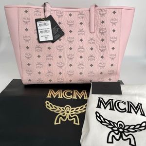 Original MCM Classic Leather Shopper Tote Bag